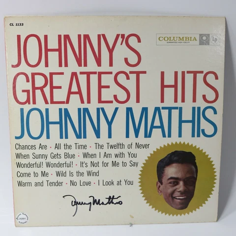 Johnny Mathis Greatest Hits Signed Autographed Record Album Certified Cover