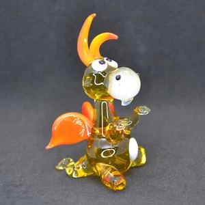 Gelbe Glas Drachen Figur - Murano mundgeblasene Glas Drachen Skulptur, Drachen Geschenke - Bild 1 von 9
