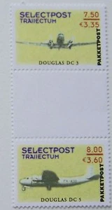 Stadspost Utrecht 2001 - Vert. Paar met tussenstrook Vliegtuigen, Airplanes, DD - Picture 1 of 1