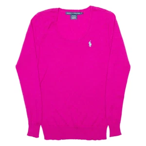 POLO SPORT RALPH LAUREN Womens Jumper Pink Tight Knit Wool S - Picture 1 of 6