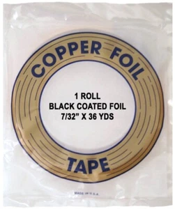 1 Roll 7/32 EDCO Black Back Copper Foil for Stained Glass - 1 mil - Picture 1 of 1