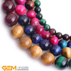 Tiger's Eye Colorful Tourmaline Stone Round Loose Beads Jewellery Making 15" AU