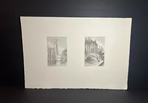 Brugges Belgien 2-teilige Limited Edition #43 Lithographie signiert Guilini C Rik Axe - Bild 1 von 7