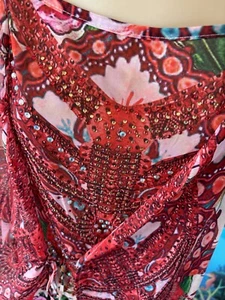Gigi & Ella Dress M Sleeveless Embellished Gems Hi Low Top / Tunic Vibrant Glam - Picture 1 of 16