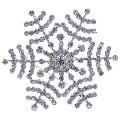 Broche prendedor copo de nieve de cristal transparente boda novia mujeres joyería de moda p16 Foto 1 de 4