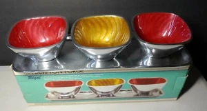 4 PIECE Condiment Set Regal Hampton Forge ~3 Art Bowls w tray 2006 w Box Metal - Picture 1 of 12