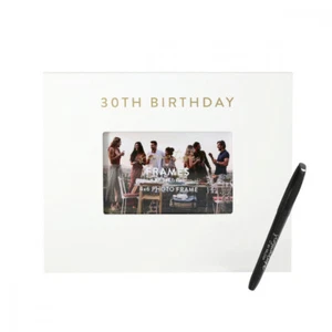 Splosh 30th Birthday Signature Photo Frame w/ Marker Home Decor 27.5x23cm White - Picture 1 of 5