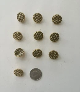 Vintage Lot of 10 Brass Weave Pattern - Picture 1 of 2