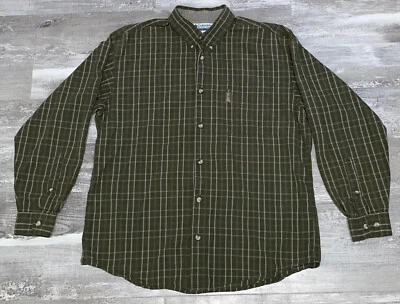 Camisa Columbia Para Hombre Grande Verde Algodón a Cuadros Informal Abotonada Exterior Foto 1 de 4