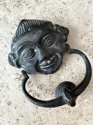 LG ANTIQUE 1906 VICTORIAN GNOME ELF PIXIE FACE ARCHITECTURAL SALVAGE DOORKNOCKER Cover