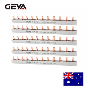 GEYA 5PCS 2P Copper Busbar Circuit Breaker Connector 63A 230/415V MCB&RCBO&RCCB - Picture 1 of 9