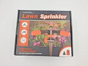 Homemaxs Lawn Sprinkler 360 Degree Rotation 2 Bases 3 Different Spray Heads - Picture 1 of 3
