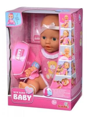 Simba Puppe New Born Baby Niedliches Baby Töpfchen und Fläschchen 105030069