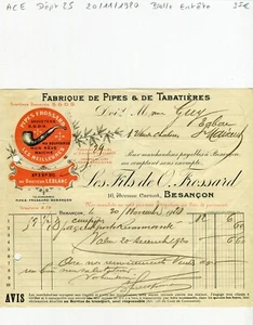Dépt 25 - Besançon 16 Avenue Carnot - Belle Entête Fabrique de Pipes 20/11/1920 - Picture 1 of 1