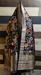Multi-Color Banarasi Dupatta/Indian Art Silk Woven Zari Brocade Long Scarve. - Picture 1 of 6