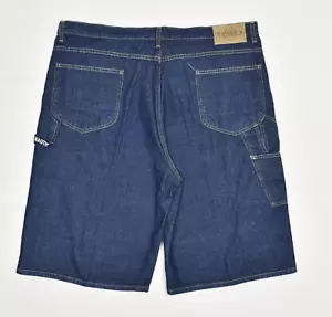 Nautica Men Denim Carpenter Shorts Zip Solid 100% Cotton Blue Size 42 Small Snag - Picture 1 of 8