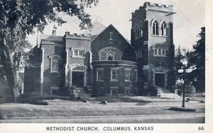 COLUMBUS KS - Methodist Church Postcard - Picture 1 of 2