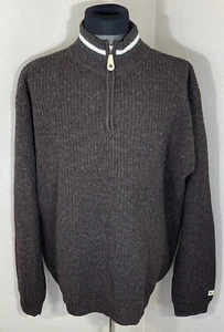 Columbia 100% Shetland Wool Sweater 1/4 Zip Mock Neck Men's *XXL**measurement** - Picture 1 of 14