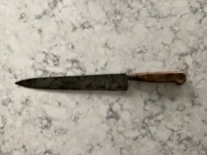 Vintage Coricama Hand-Forged Carbon Steel Chefs Knife 11 1/2 inch blade - Picture 1 of 7