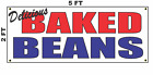 Baked Beans Banner Sign For Food Truck Diner Restaurant Convenience Store
