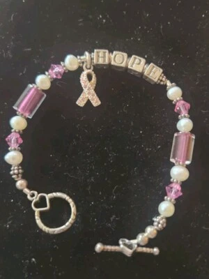 Fresh Water Pearls Cancer Hope Bracelet - Image 1 of 4