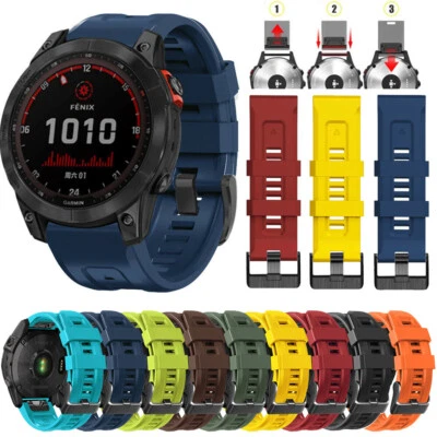 Cinturino Quick Fit per Garmin Fenix 7 7X Solar 6 6X 5 5X 3 3HR Cinturino Orologio Silicone - Immagine 1 di 4