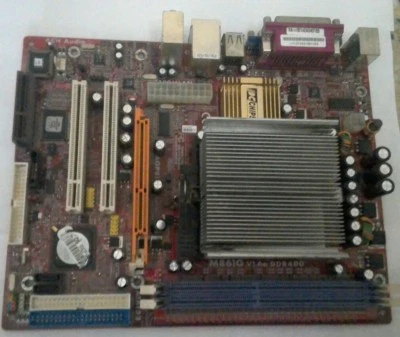 PC Chips M861G Motherboard - Card Desktop With Cables, Microprocessor See Note - Image 1 of 4