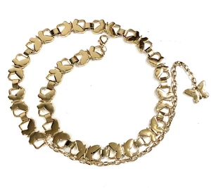 Butterfly Belt Link Chain Metal Adjustable 28 to 38 in - Picture 1 of 8