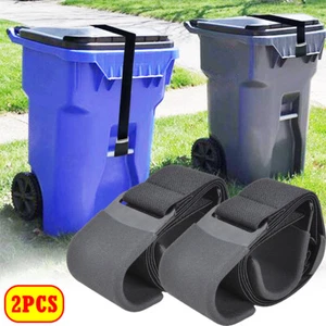 2PCS Trash Can Lid Locks Adjustable Garbage Bin Strap Animals Raccoon Bear Proof - Picture 1 of 8