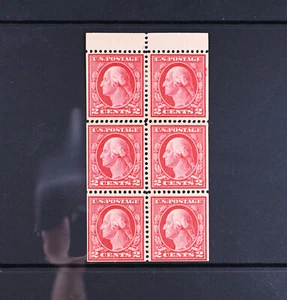 USA Scott # 406 Pane of 6 VF OG HR 2c Washington US Stamps Cat $65 - Picture 1 of 2