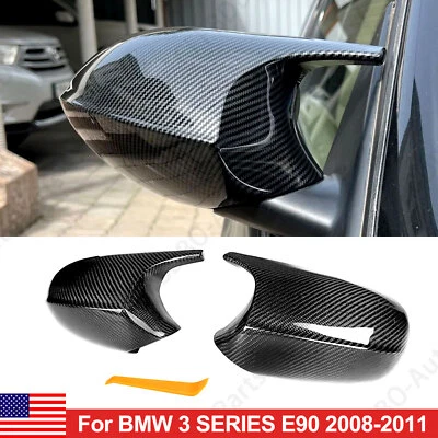 Par de tapas de cubierta de espejo estilo M3 de fibra de carbono para BMW E90 E92 E93 LCI 2009-2011 Foto 1 de 4