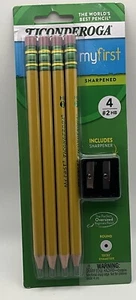 Lápiz de madera preafilado Ticonderoga My First 1,3 mm #2 plomo medio paquete de 4 - Imagen 1 de 2