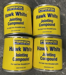 4 x Fernox Hawk White Pipe Jointing Compound 400g Tins 61024 New Job Lot - Picture 1 of 6
