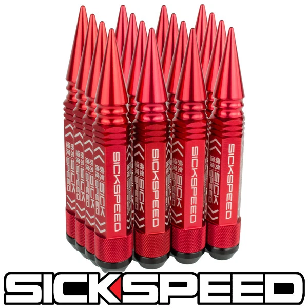 SICKSPEED 16 PC 红色 5 1/2 英寸长尖钢锁扣 12X1.5 N16 — 第 1/1 张图片
