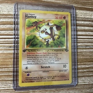 Mankey 55/64 Pokemon Card Unlimited Jungle 1st Edition HP - Picture 1 of 2