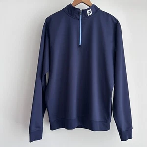 Footjoy Maglione Mezza Zip Uomo Grande Navy Tour Collare Golf Performance Felpa - Foto 1 di 11