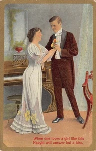 Postal: Nada responderá sino un beso, elegante pareja romántica, DB publicada en 1910 - Imagen 1 de 2
