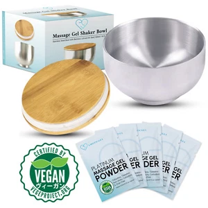 NURU Massage Set - 5 x Japanese Massage Powder 5g Sachet + 500ml Shaker Bowl - Picture 1 of 10