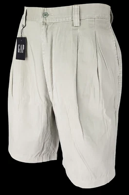 GAP KHAKIS Mens Grey CHINO SHORTS Relaxed Fit Pleated - Waist 36" - RRP £59 - Image 1 of 4