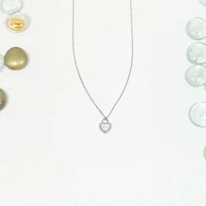 Perlen Herz Anhänger Halskette, 925 Sterling Silber, MOP Herz Halskette für Damen - Bild 1 von 6