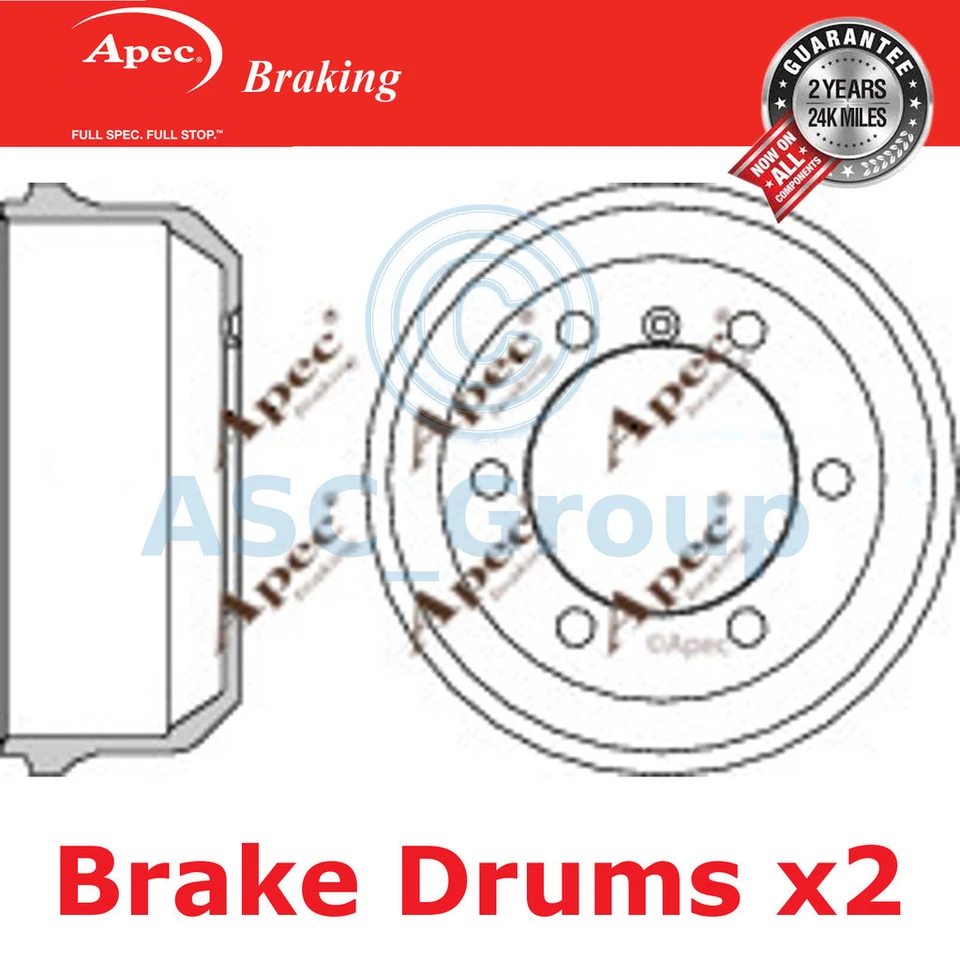 2x Apec 254.1mm (Interne) 6 Clou Rechange Arrière Frein à Main Frein De DRM9909 - Photo 1/1
