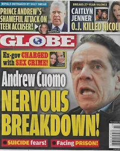 Globe Magazine Andrew Cuomo Prince Andrew Meghan Markle Caitlyn Jenner 2021 - Imagen 1 de 7