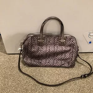 COACH TAYLOR PYTHON SNAKE SHOULDER SATCHEL BAG GRAY F26037 - Picture 1 of 8