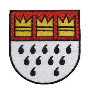 Bügelbild Köln Wappen rot weiß 7,5x7 cm Applikation Karneval Aufnäher Kostüm - Bild 1 von 1