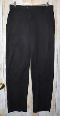 Pantalones de vestir para hombre negros Braggi Louis Raphael frente plano talla 34 x 34 excelentes Foto 1 de 3
