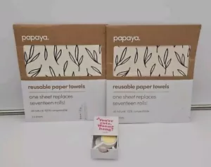 Reusable Paper Towels Papaya 2 Sheets Per Pack Lot Of 2 With 2 Hooks New - Picture 1 of 5