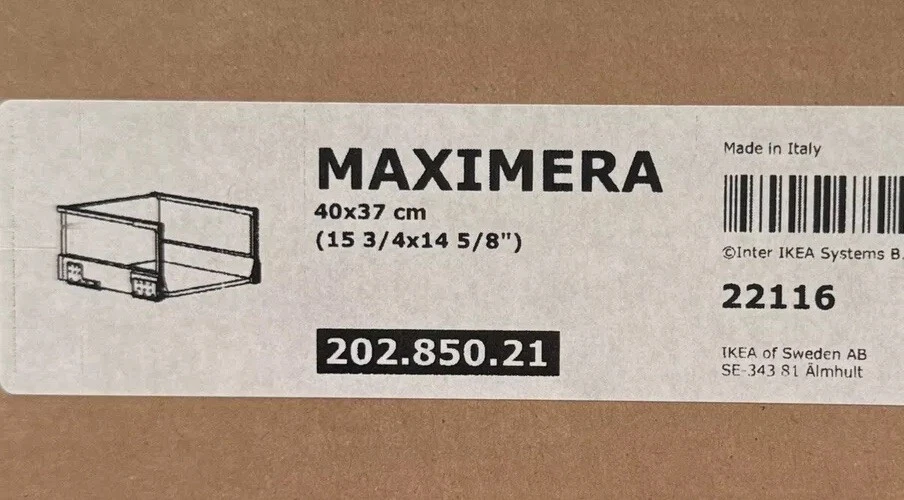 IKEA Maximera Metod Vollauszug Hoch Weiß 40 x 37 Schublade 202.850.21 Neu OVP - Bild 1 von 1