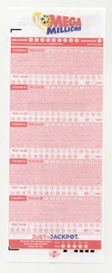 Indiana Hoosier Lottery Mega Millions Unused Play Slip - Picture 1 of 2