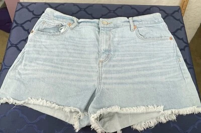 Ann Taylor Made And Loved LOFT 牛仔短裤女式 30/10 浅水洗流苏下摆 — 第 1/4 张图片