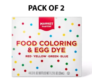 2er Pack Markt Speisekammer verschiedene Lebensmittelfarbe & Eierfarbe rot blau grün gelb - Bild 1 von 5